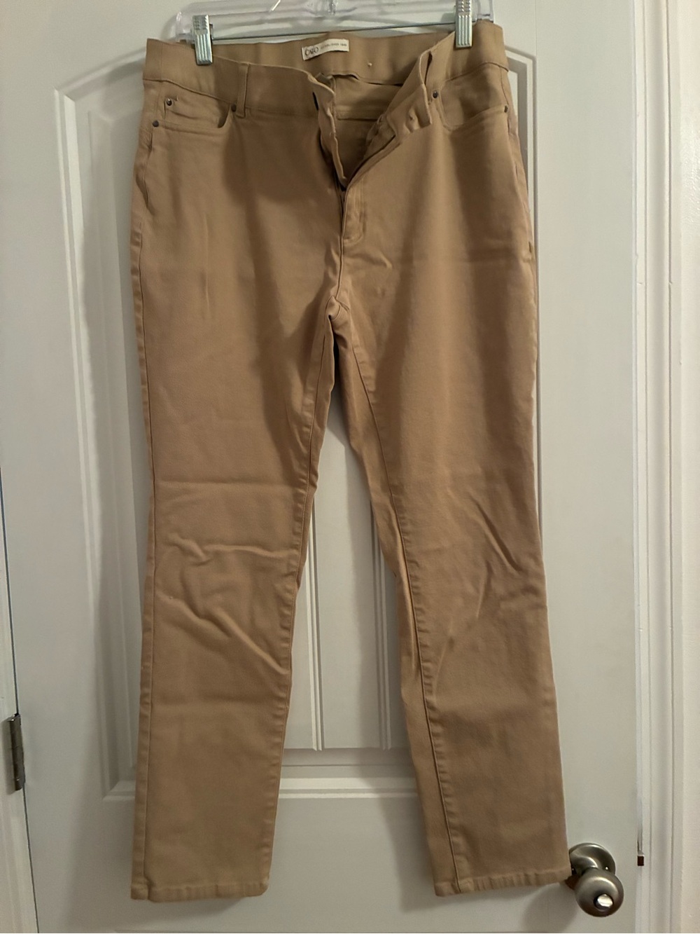 Cato Straight Leg Pants in Beige Tan